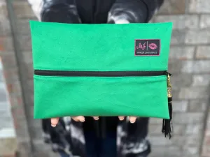 Makeup Junkie Bags - Kelly Green Velvet