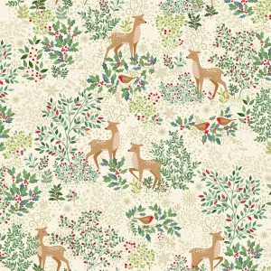 Makower | Enchanted | Christmas Dasher and Dancer | Cream
