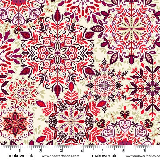 Makower | Enchanted | Christmas Snow Crystal | Red