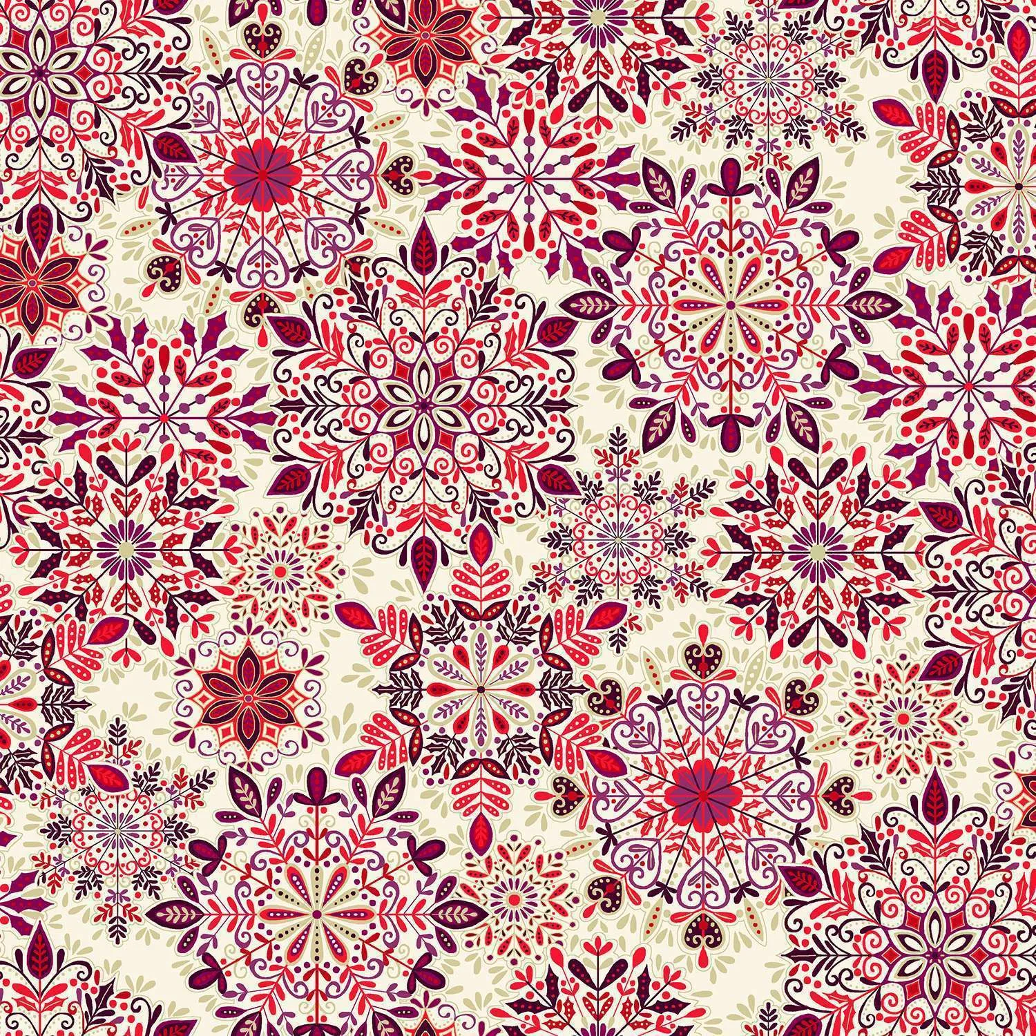 Makower | Enchanted | Christmas Snow Crystal | Red