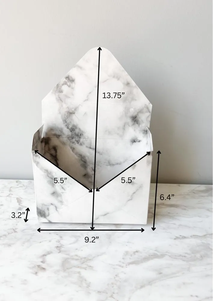 Marble Envelope Shape Flower Box