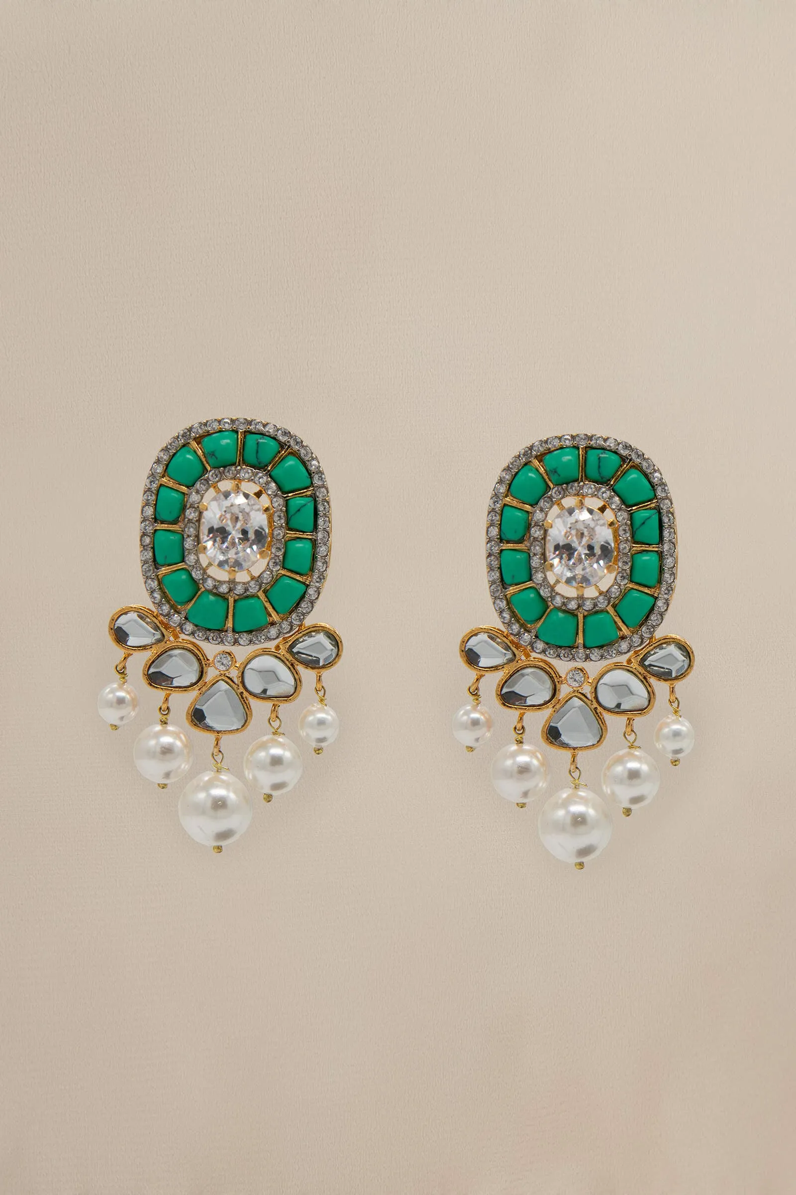 Maria B Jewelry | Zircon Fine Jewelry | JER-035 Turquoise and Gold