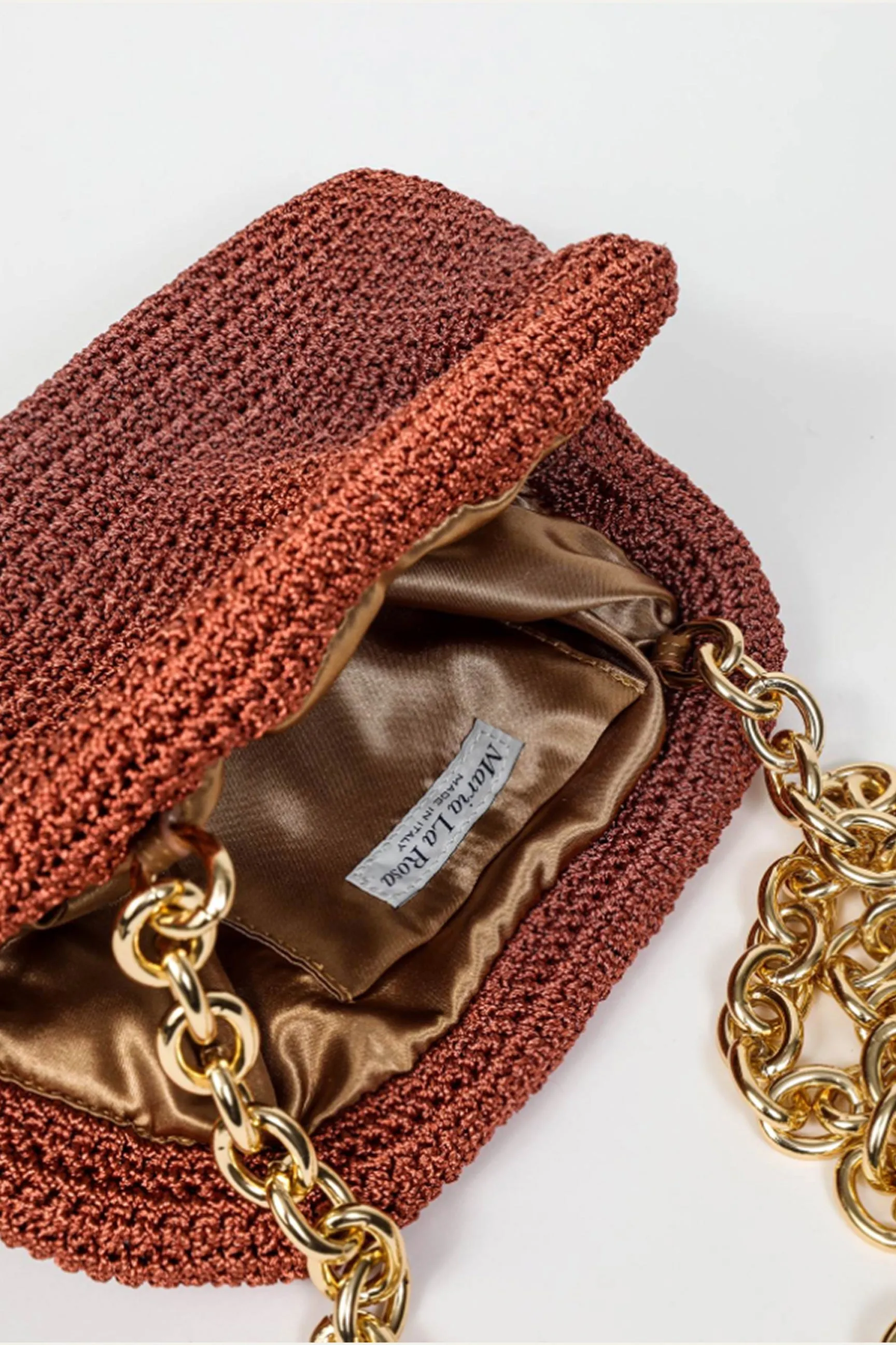 Maria La Rosa Mini Game Bag Metallic Rust