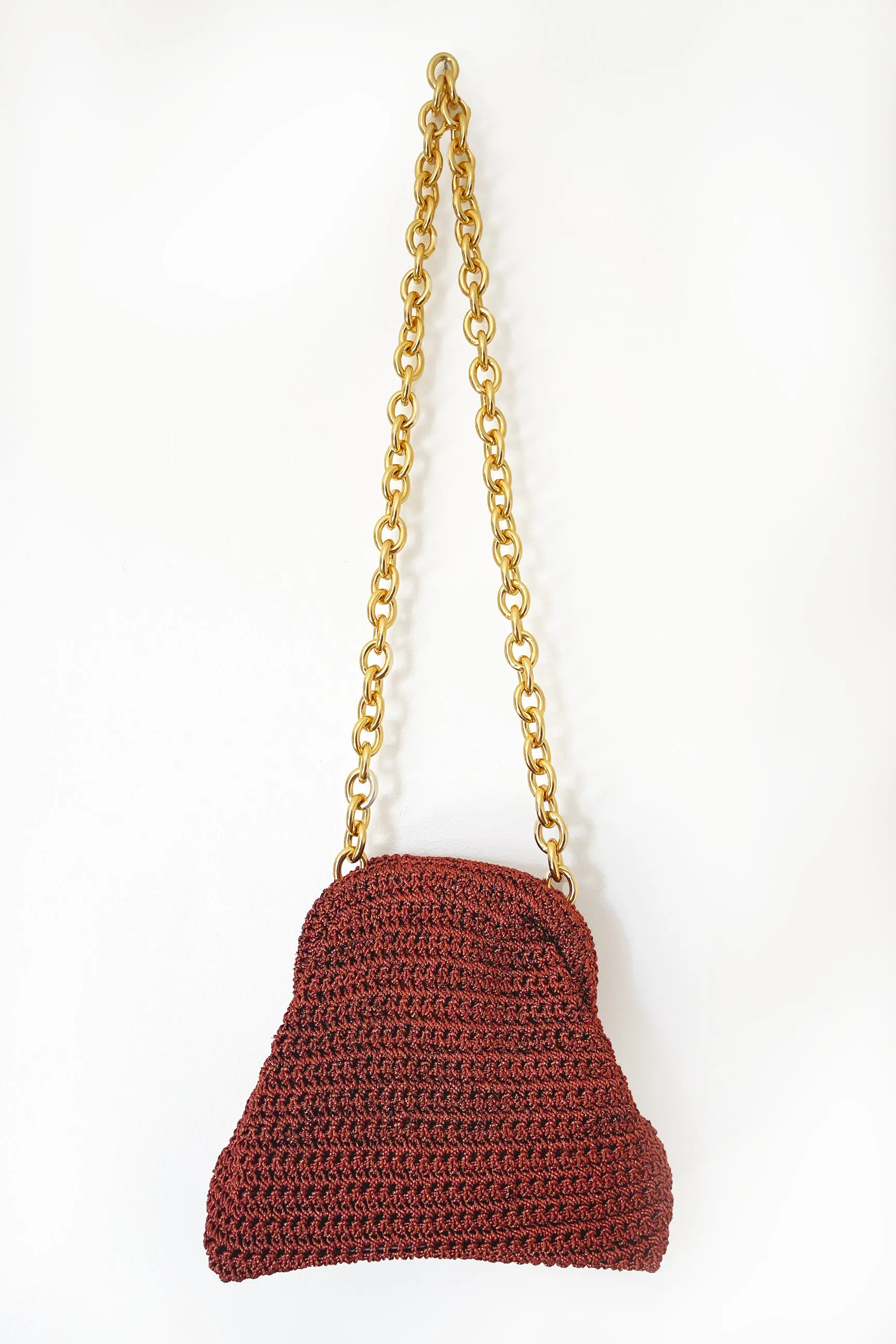 Maria La Rosa Mini Game Bag Metallic Rust