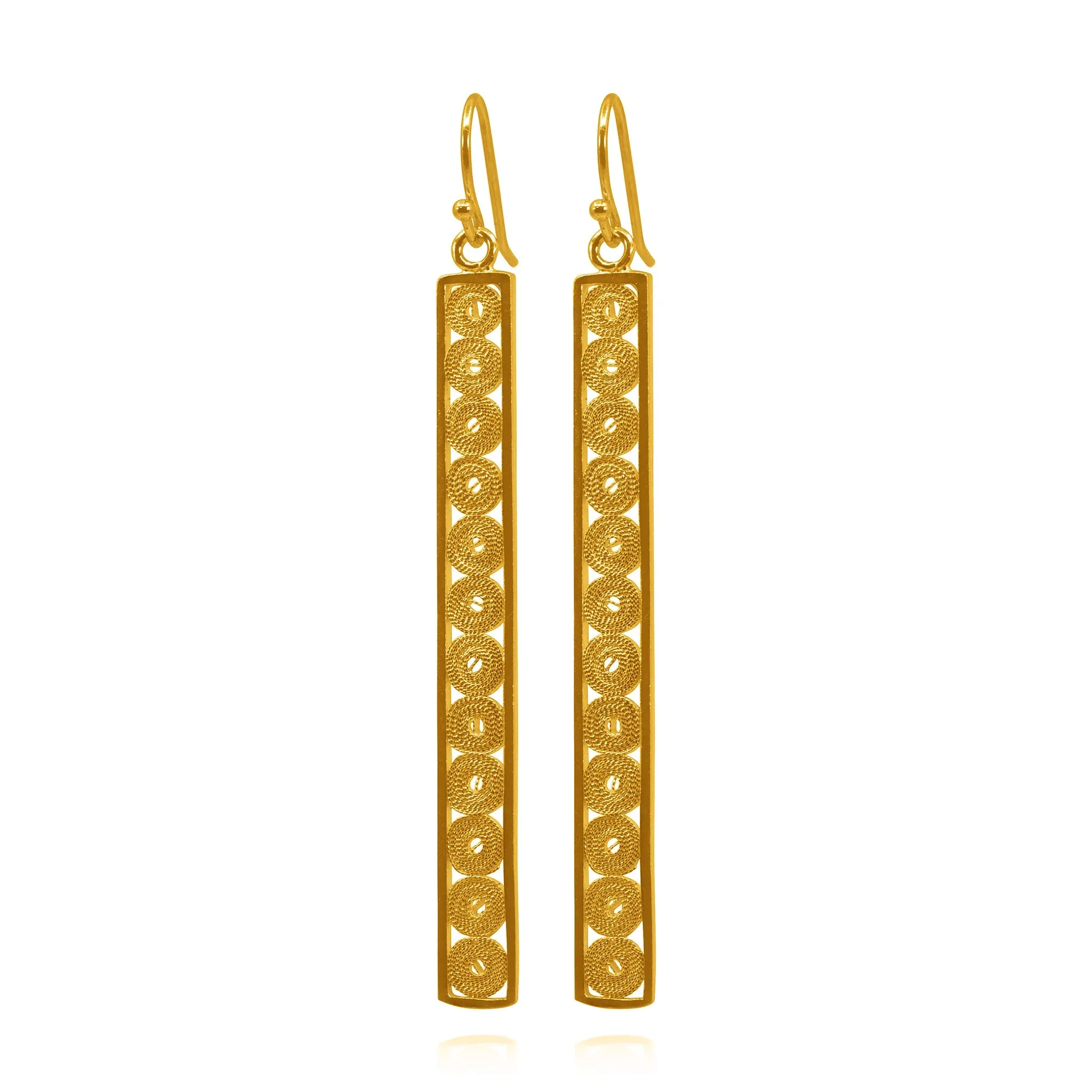 MAXANDRA GOLD LARGE EARRINGS FILIGREE
