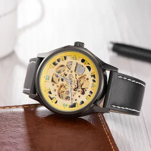 Men's Mechanical Yellow Backed Fashion Watch