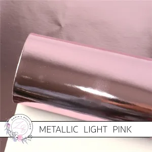 Metallic Shiny Mirror Light Pink ~ Faux Leather Sheets