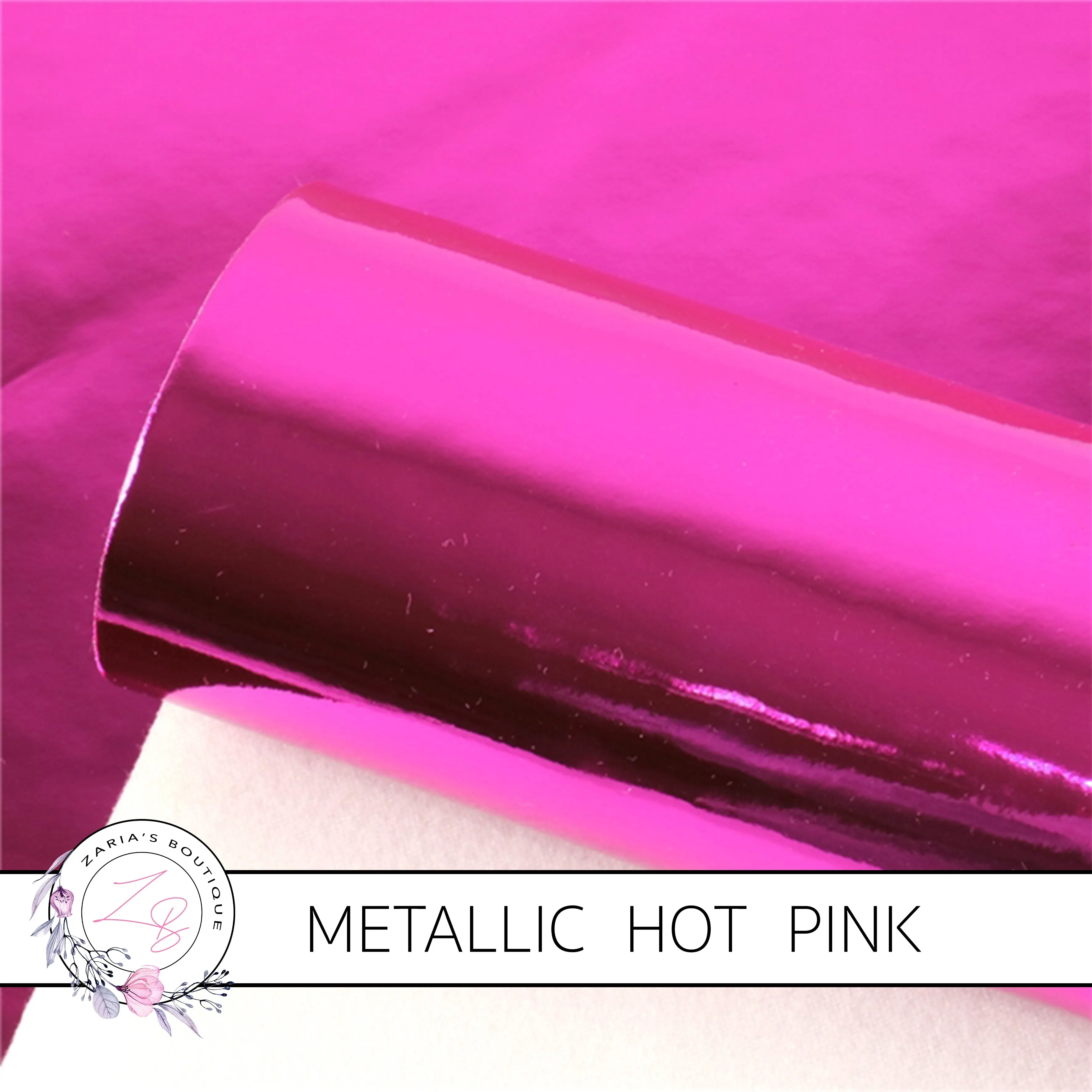 Metallic Shiny Mirror Light Pink ~ Faux Leather Sheets