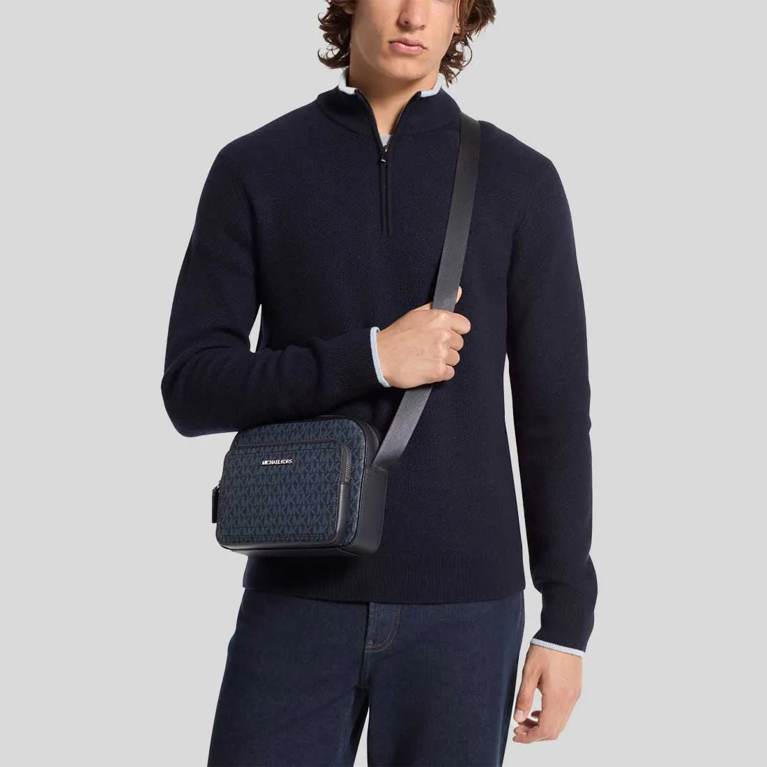 MICHAEL KORS Cooper Signature Logo Utility Crossbody Bag Admiral Pale Blue RB-37F4LCOC6U