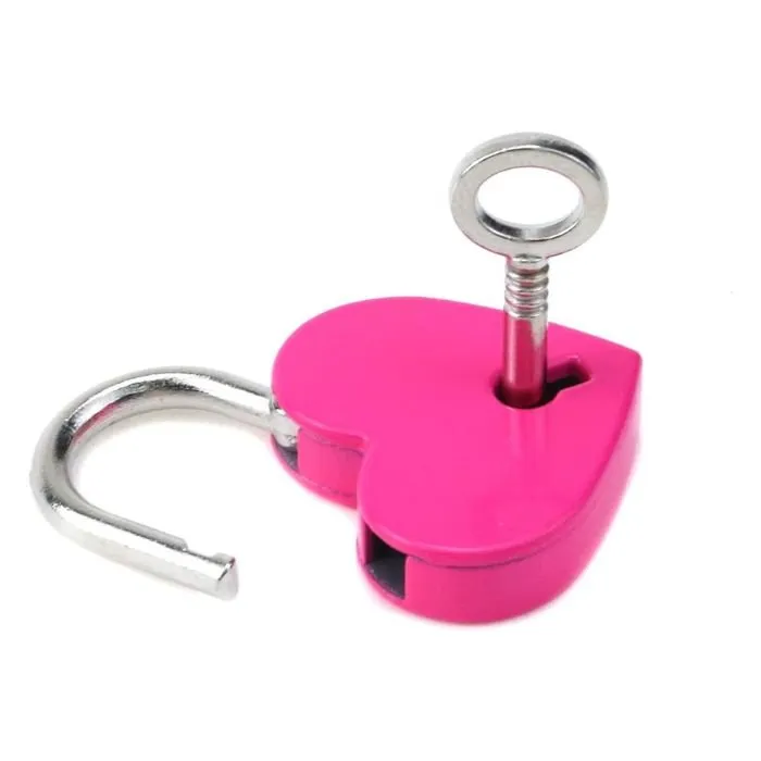 Mini Heart Padlock - Hot Pink