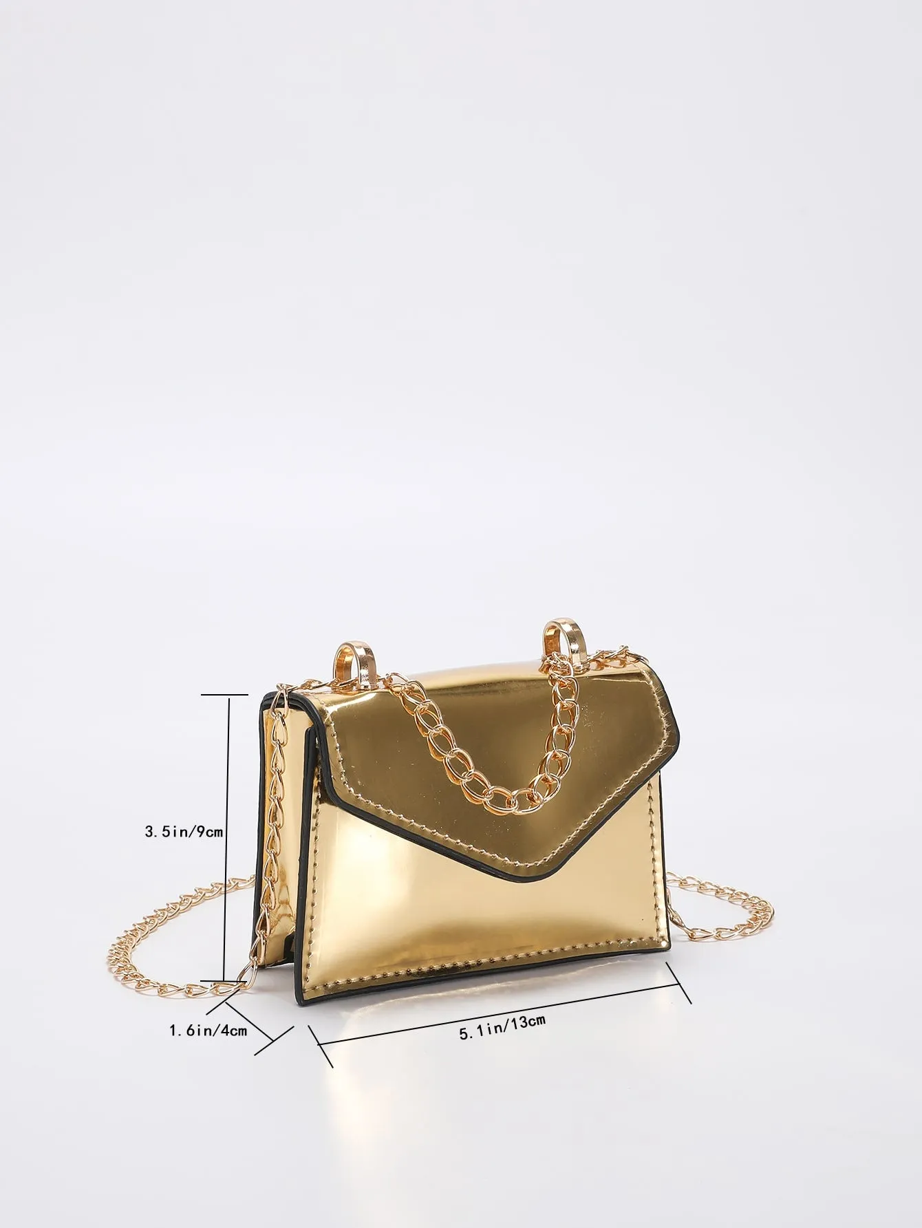 Mini Metallic Flap Square Bag - Gold