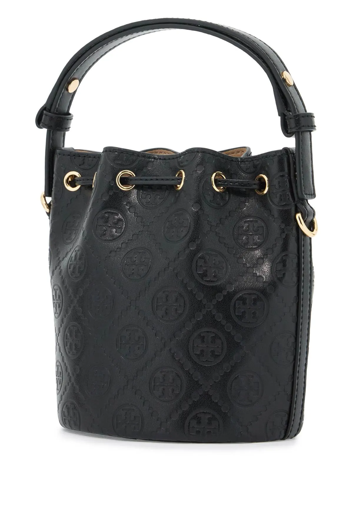mini t monogram leather bucket bag