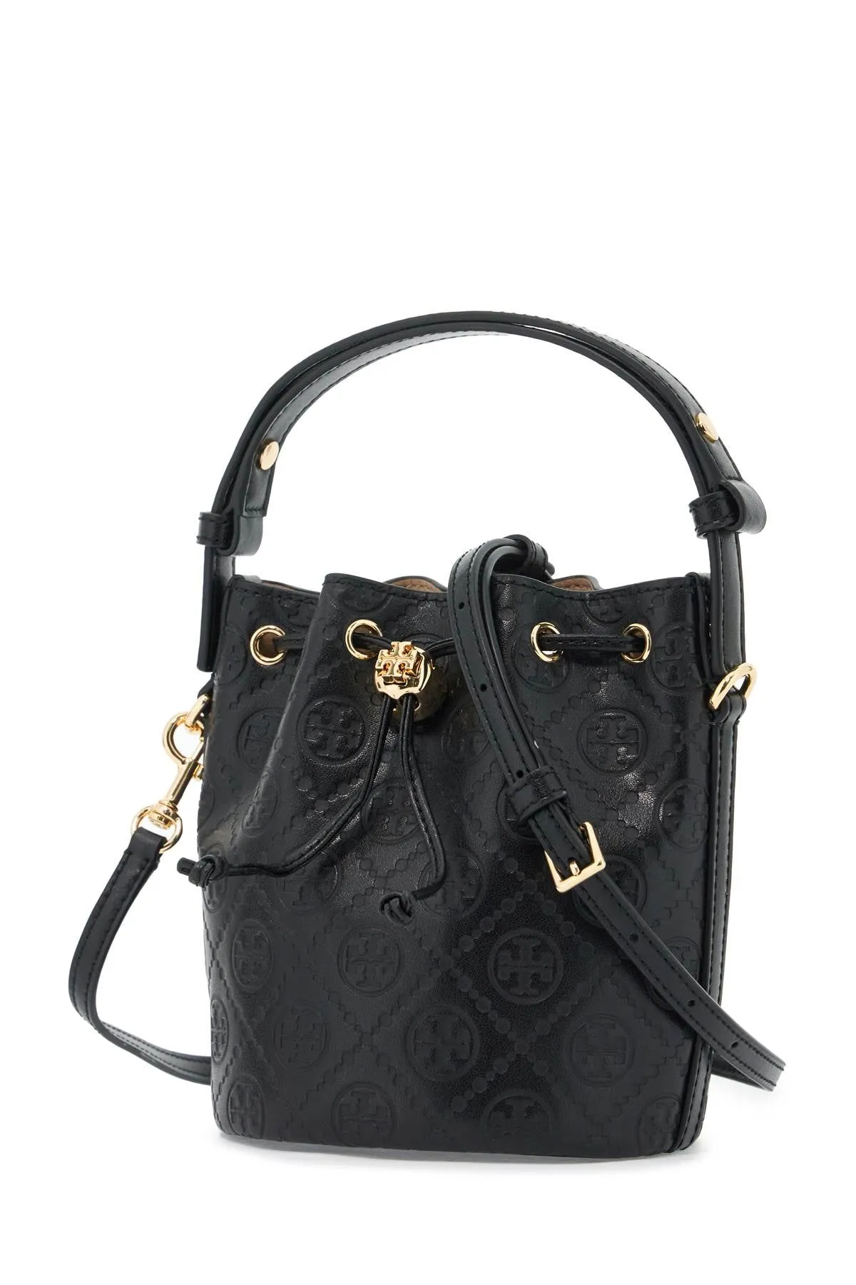 mini t monogram leather bucket bag