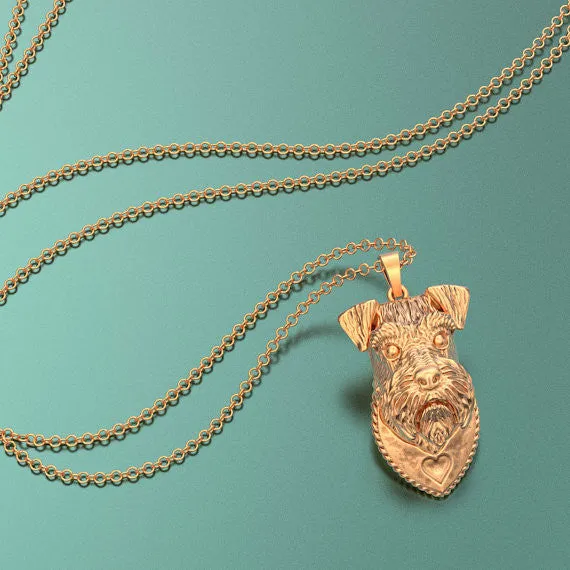Miniature Schnauzer Breed Jewelry Heart Pendant