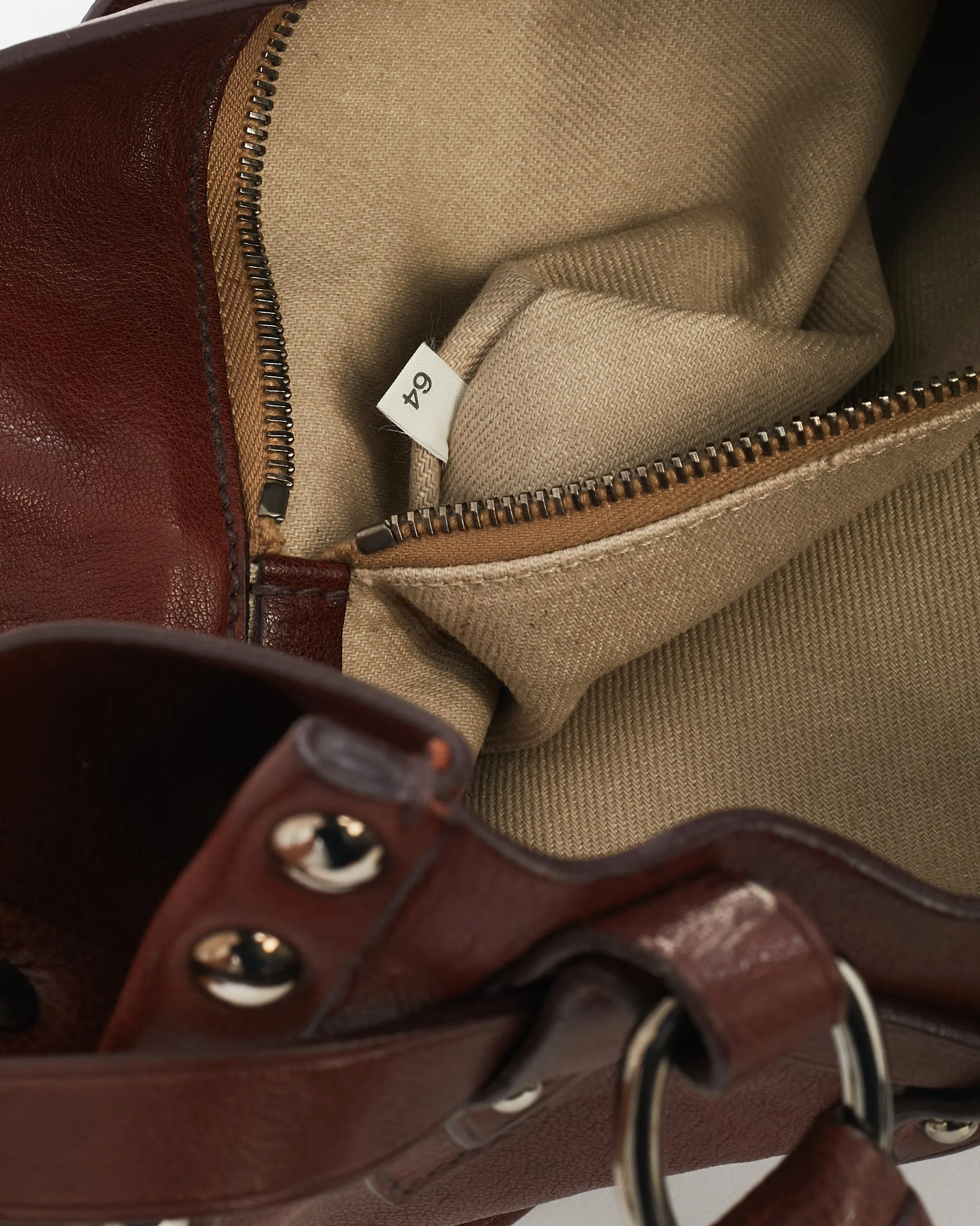 Miu Miu Brown Leather Studded Shoulder Bag