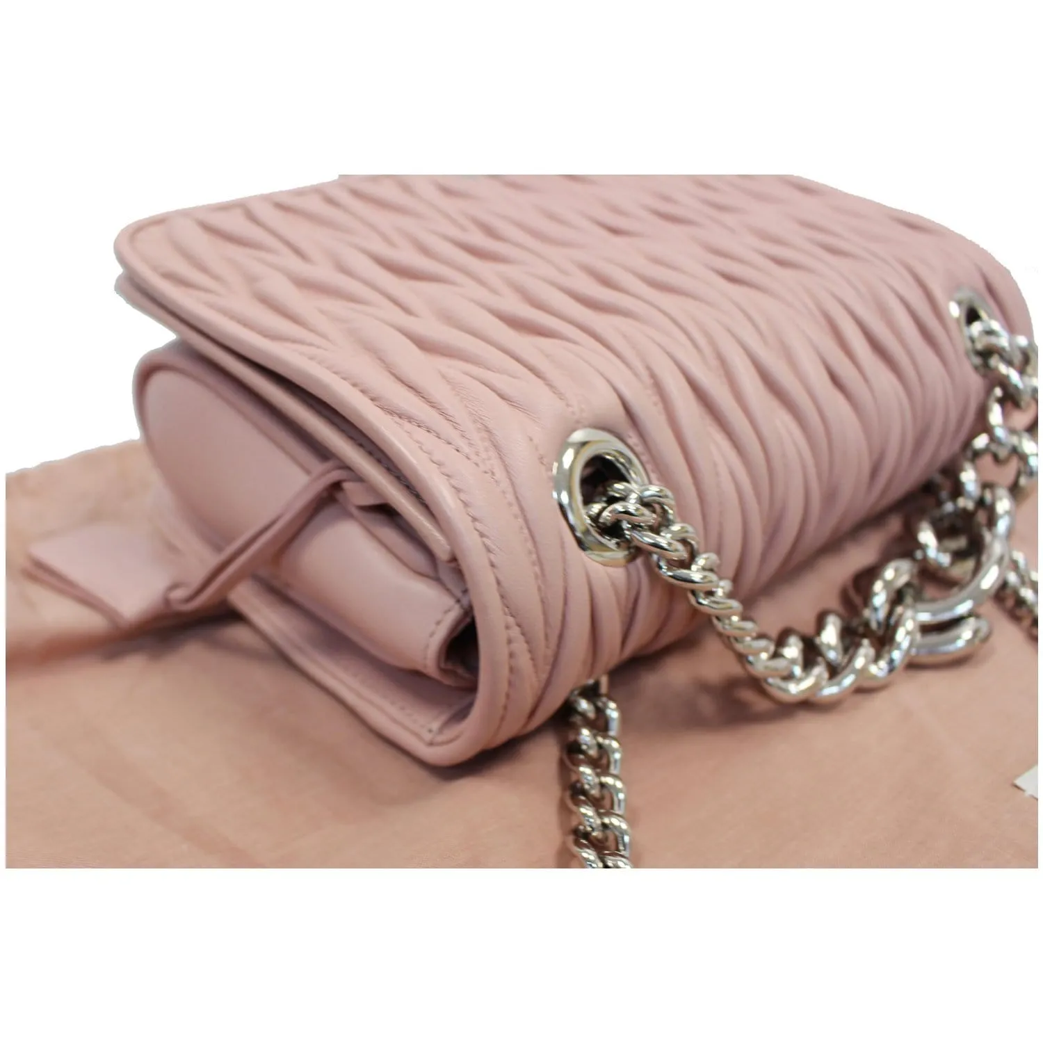 MIU MIU Nappa Matelasse Club Shoulder Bag Mauve