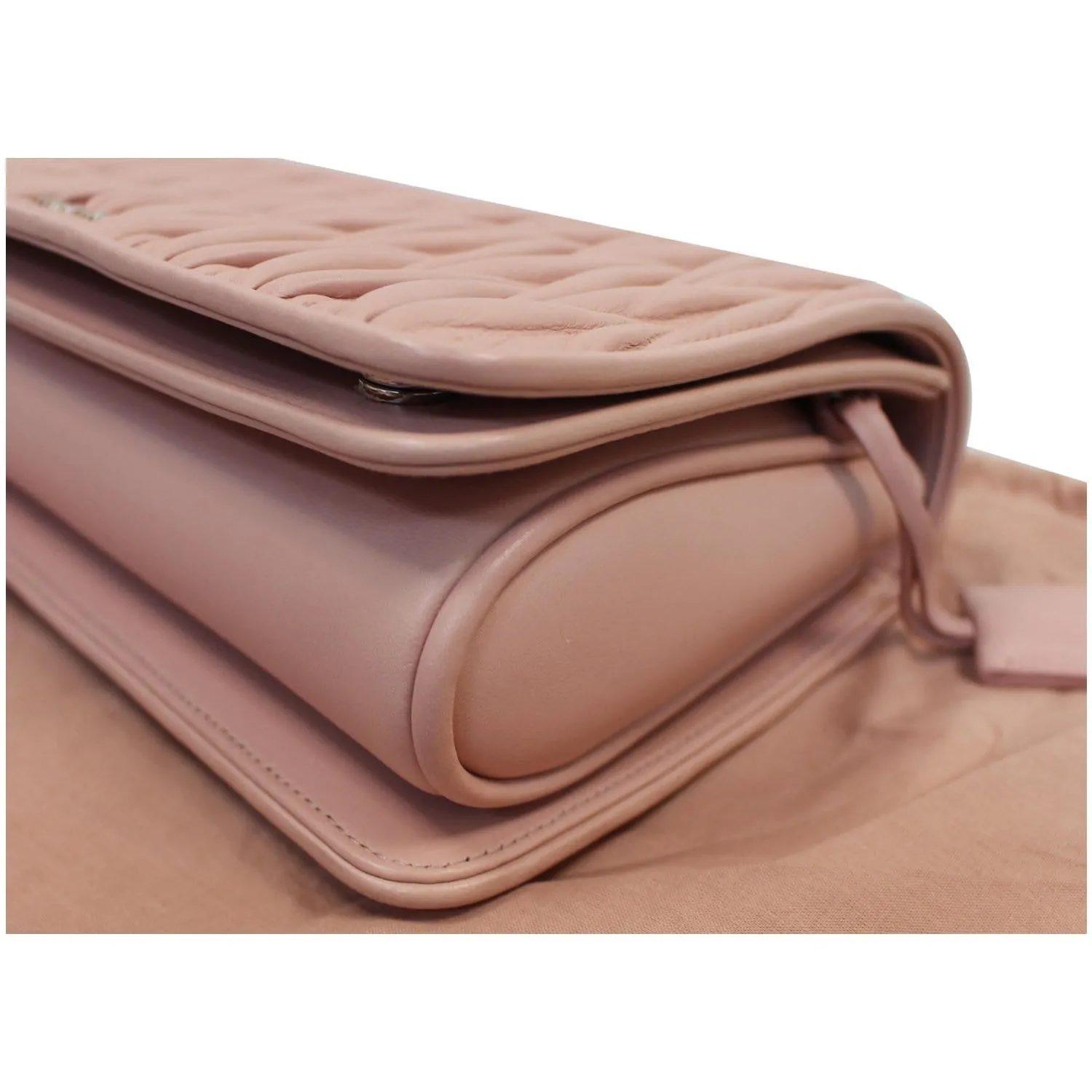MIU MIU Nappa Matelasse Club Shoulder Bag Mauve
