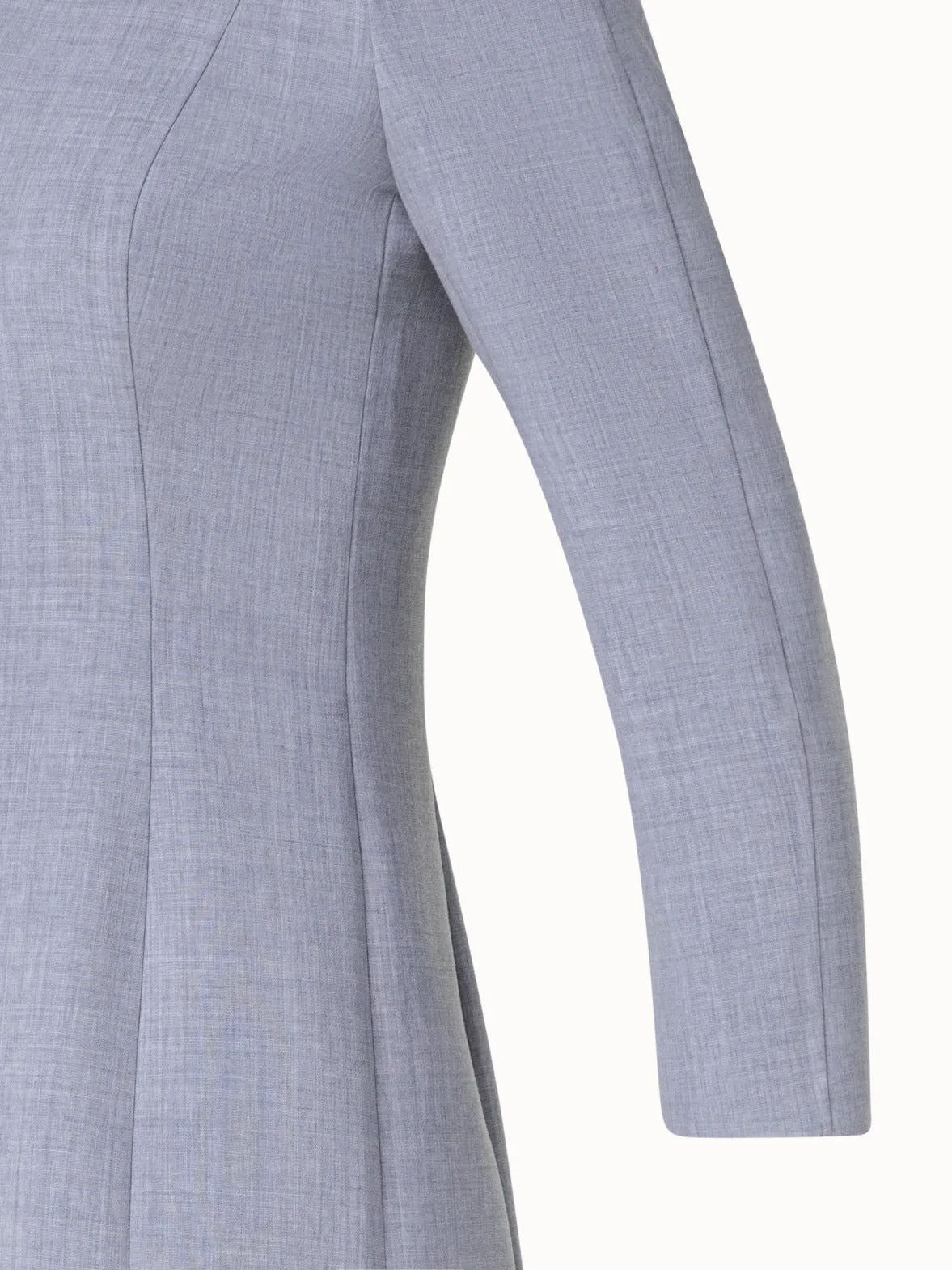Mock Neck Wool Double-Face Dress