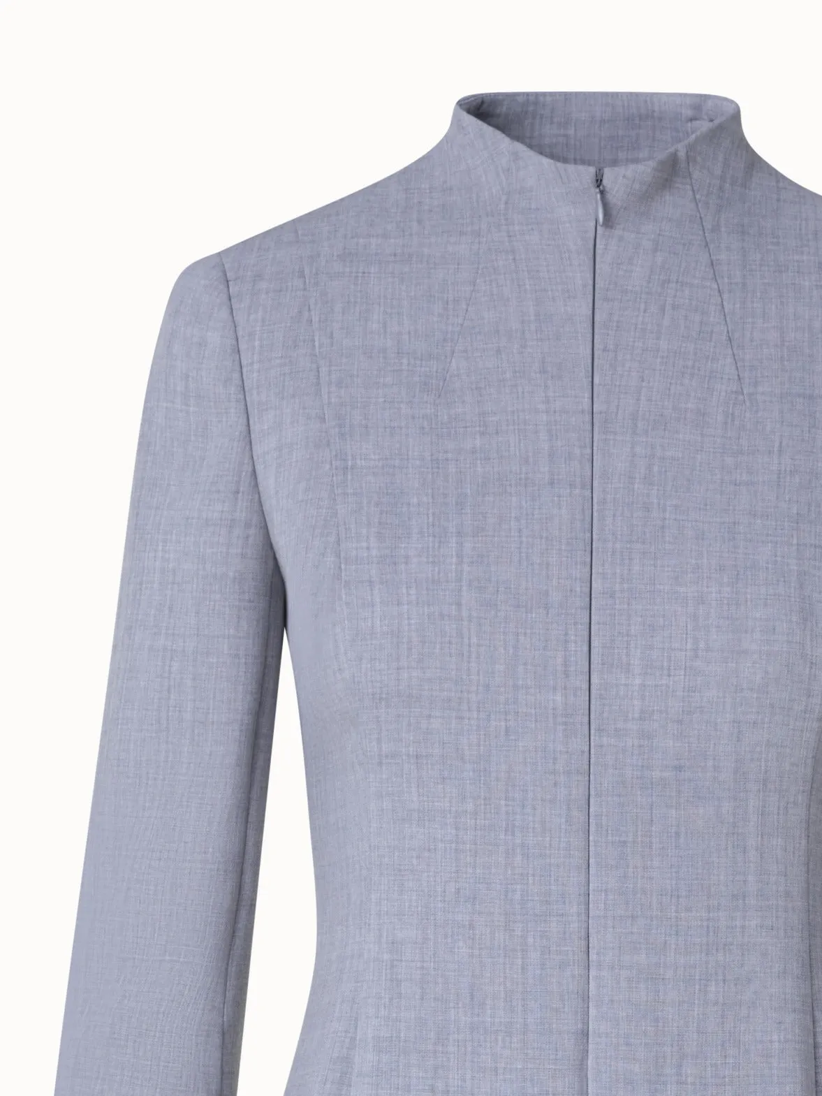 Mock Neck Wool Double-Face Dress