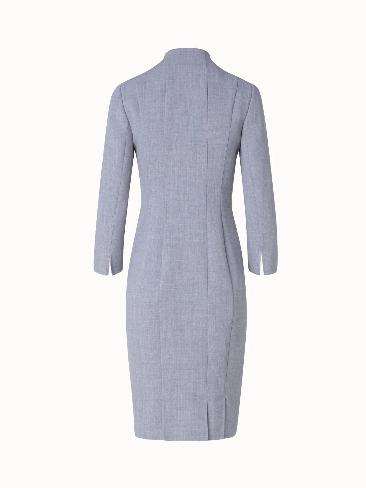 Mock Neck Wool Double-Face Dress