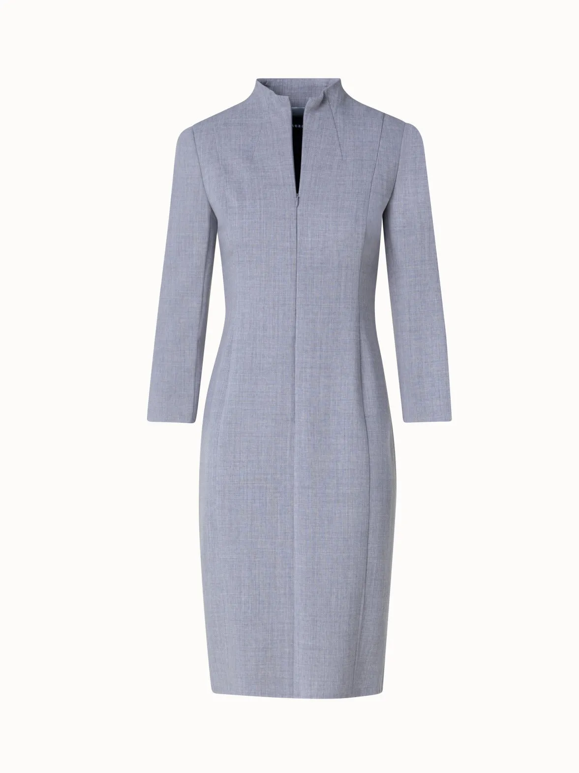 Mock Neck Wool Double-Face Dress