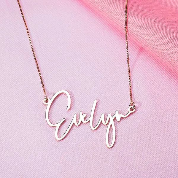 Modern Script Name Necklace with Chain Included Jewelry
