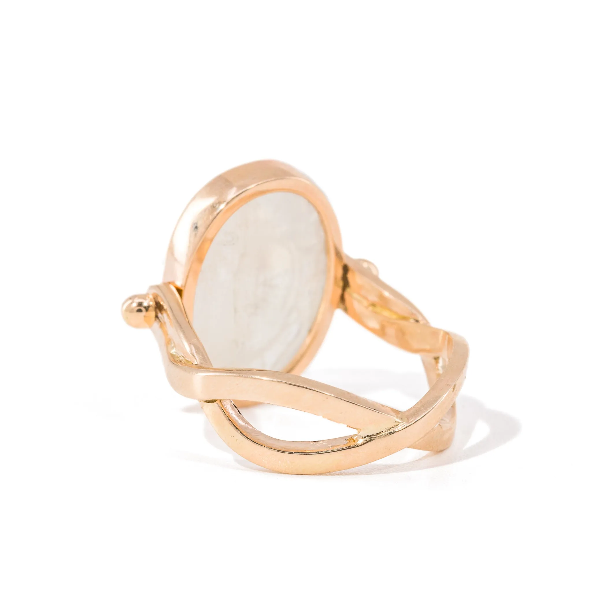 Moonstone Scarab 11.25 Carat 14k Handcrafted Gemstone Swivel Ring & Pendant
