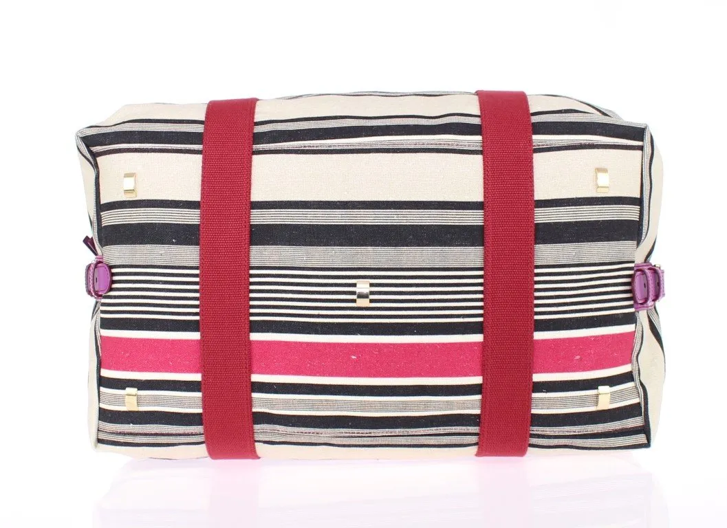 Multicolor striped travel bag