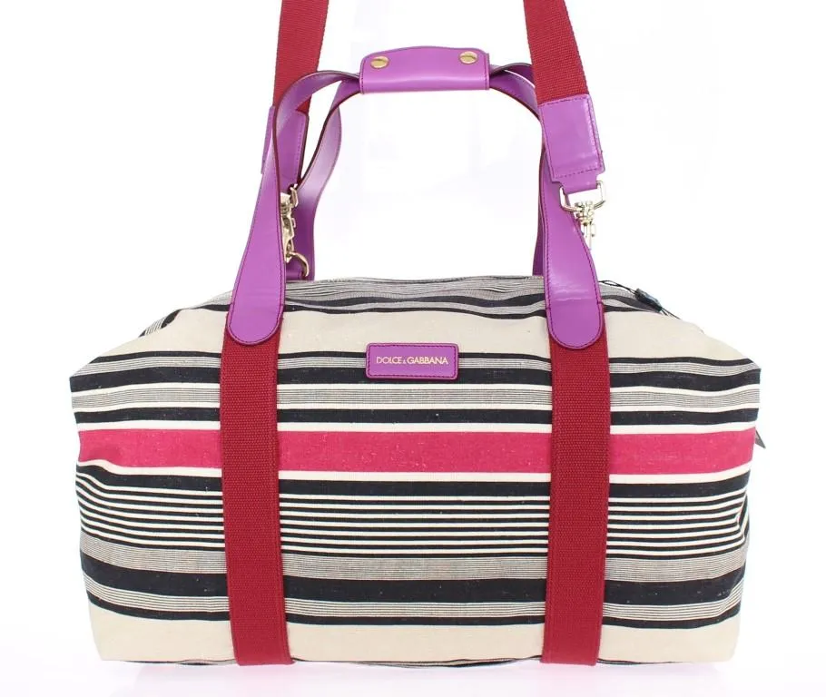 Multicolor striped travel bag