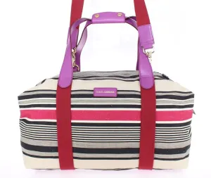 Multicolor striped travel bag