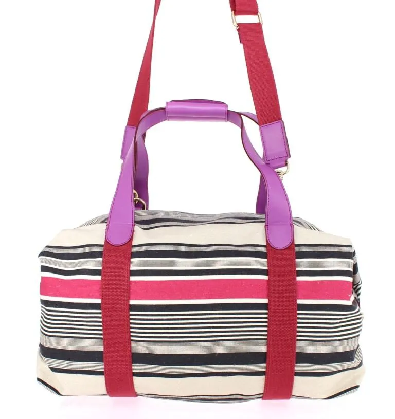 Multicolor striped travel bag