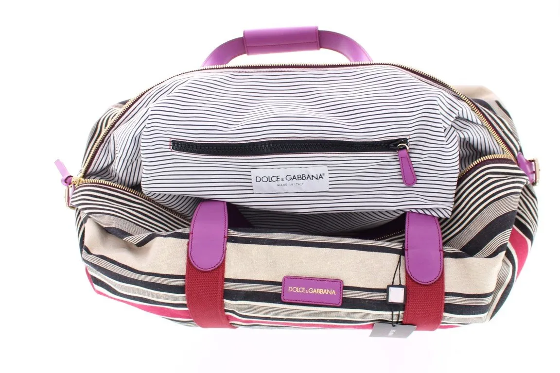 Multicolor striped travel bag