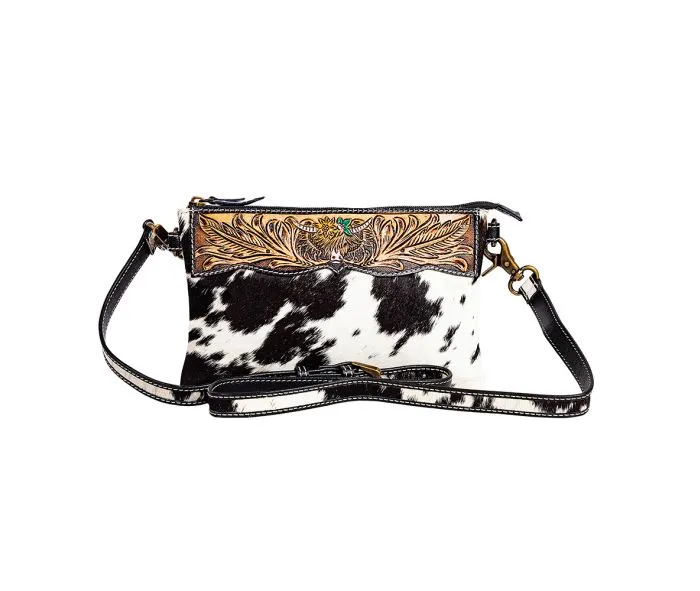 Myra Bag Bloomin' Steer Hand-tooled Clutch Bag