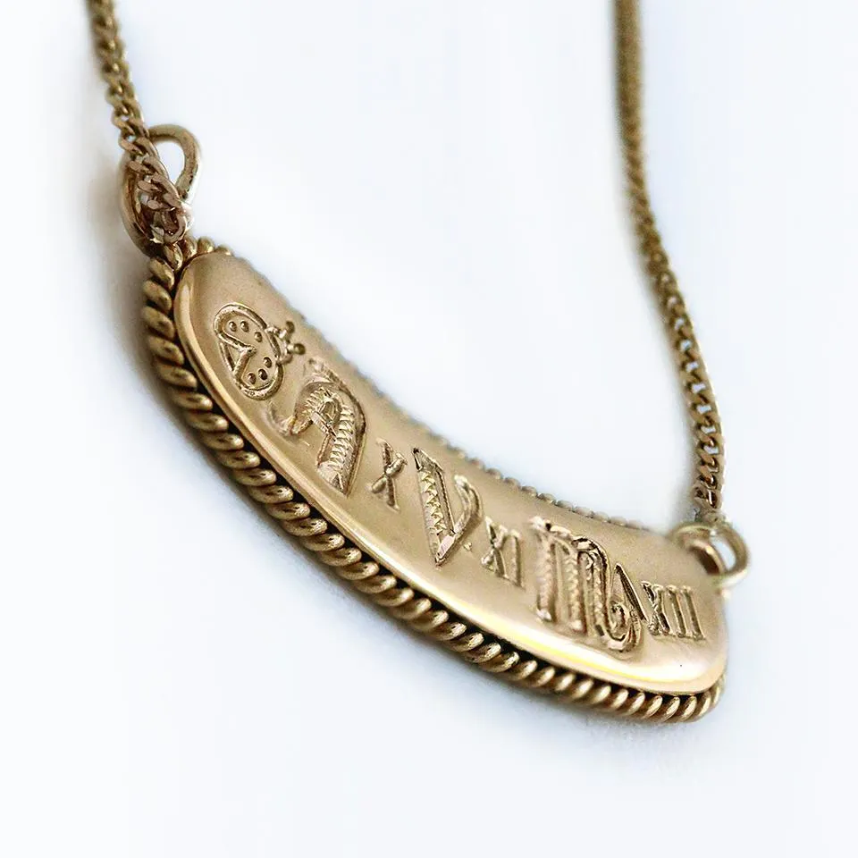 Name bar necklace- solid gold bar necklace