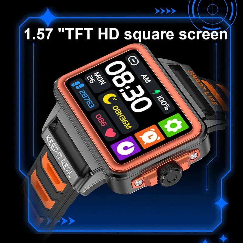 New Fashion Personality Smart Watch 1.57-inch HD Large Screen 24h Continuous Heart Rate Sleep Monitor Game Waterproof Smartwatch