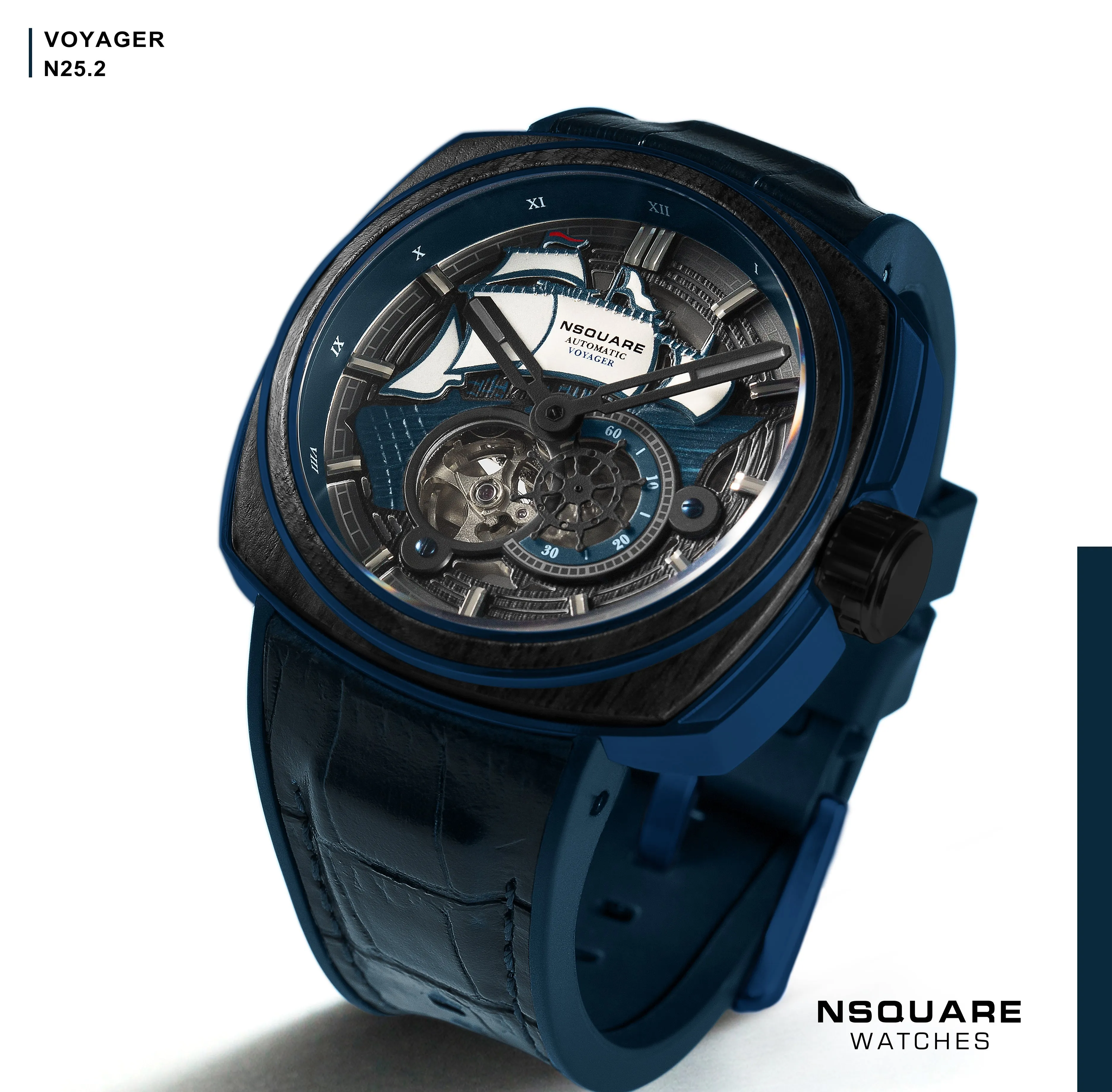 Nsquare Voyager Automatic 51mm Black Blue