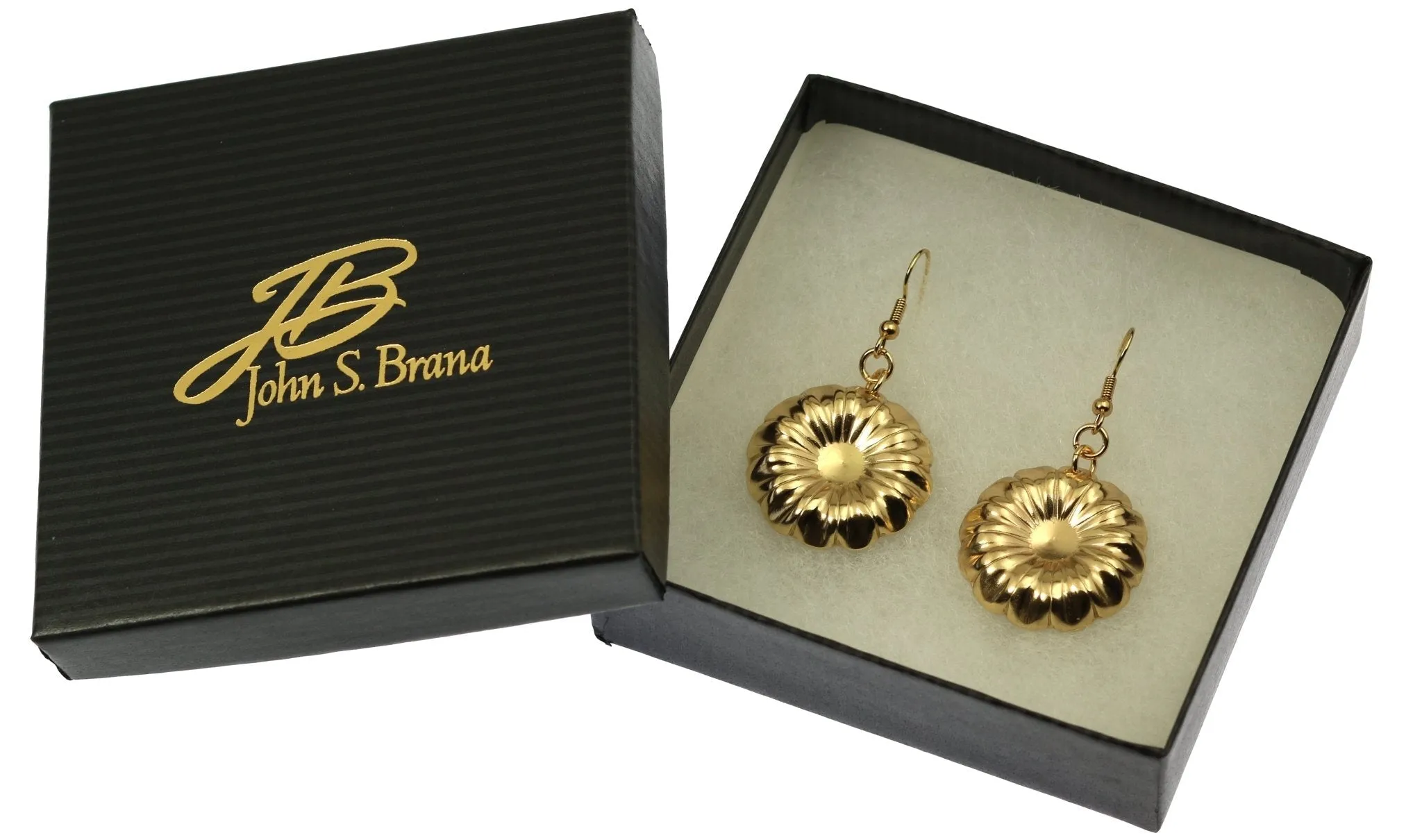 Nu Gold  Chrysanthemum Flower Drop Earrings