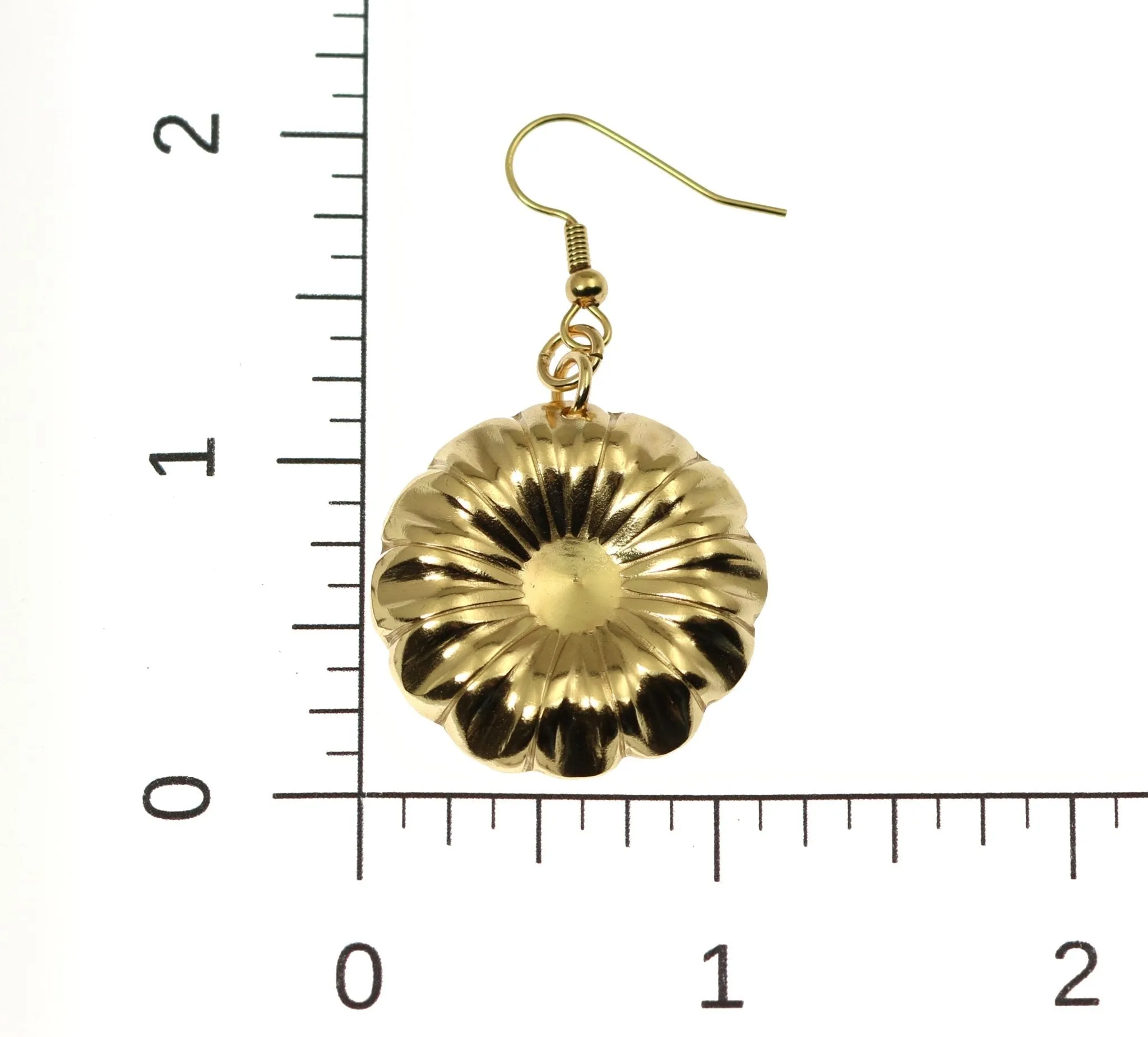 Nu Gold  Chrysanthemum Flower Drop Earrings