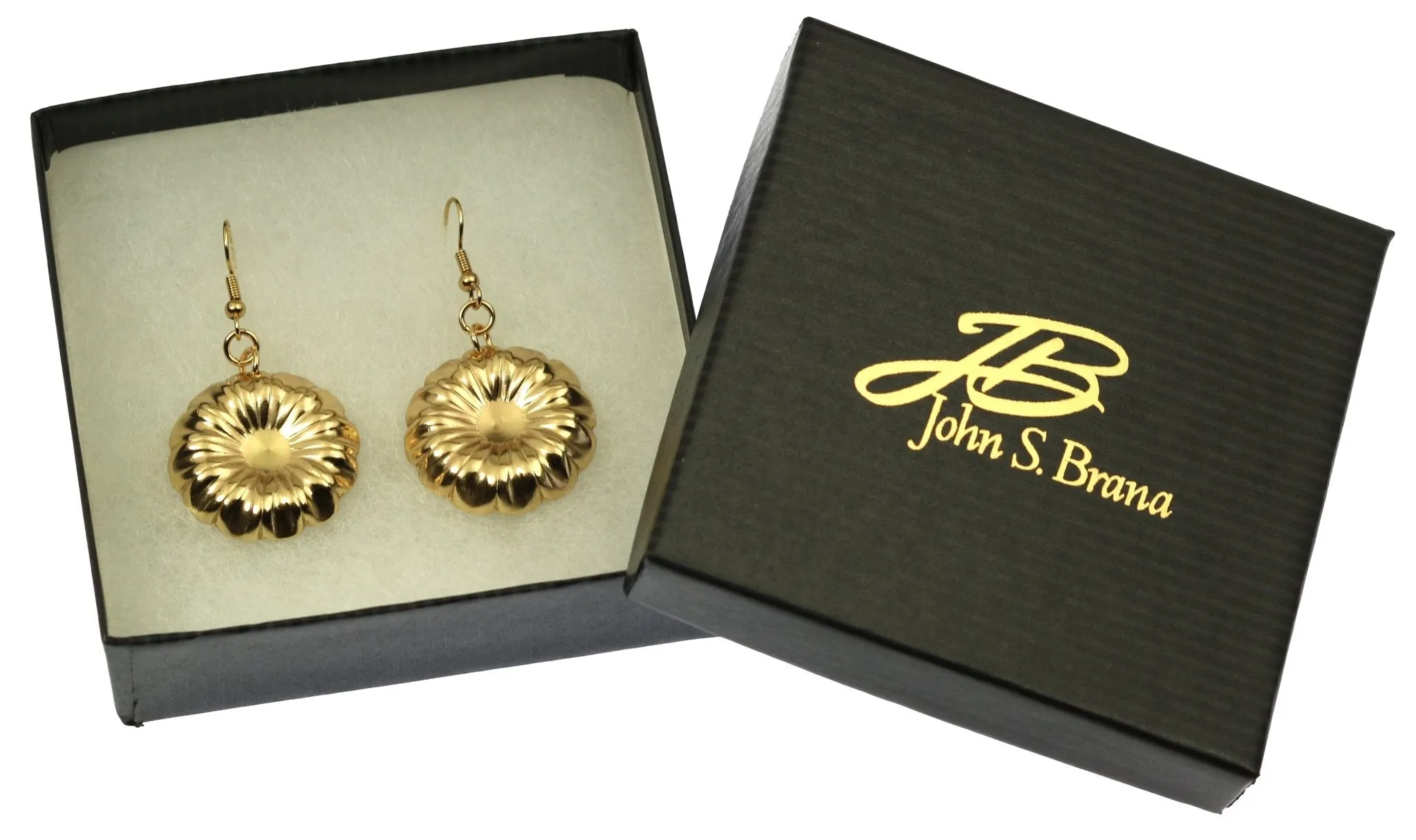 Nu Gold  Chrysanthemum Flower Drop Earrings