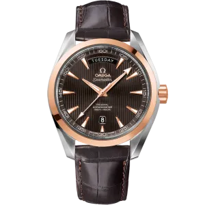 Omega Seamaster Aqua Terra 150M 41.5 mm, steel - red gold on leather strap