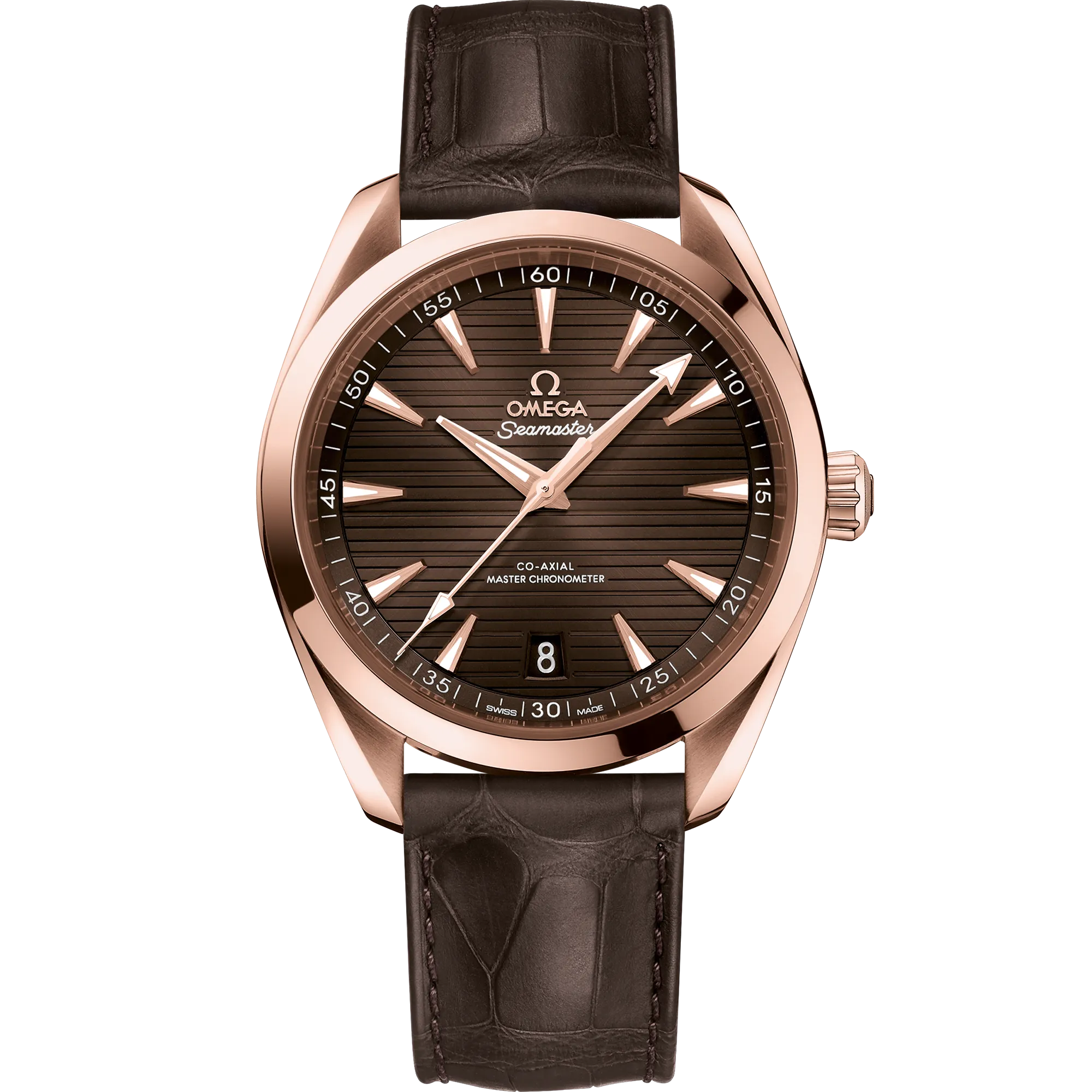 Omega Seamaster Aqua Terra 150M 41 mm, Sedna™ gold on leather strap