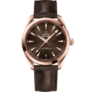 Omega Seamaster Aqua Terra 150M 41 mm, Sedna™ gold on leather strap