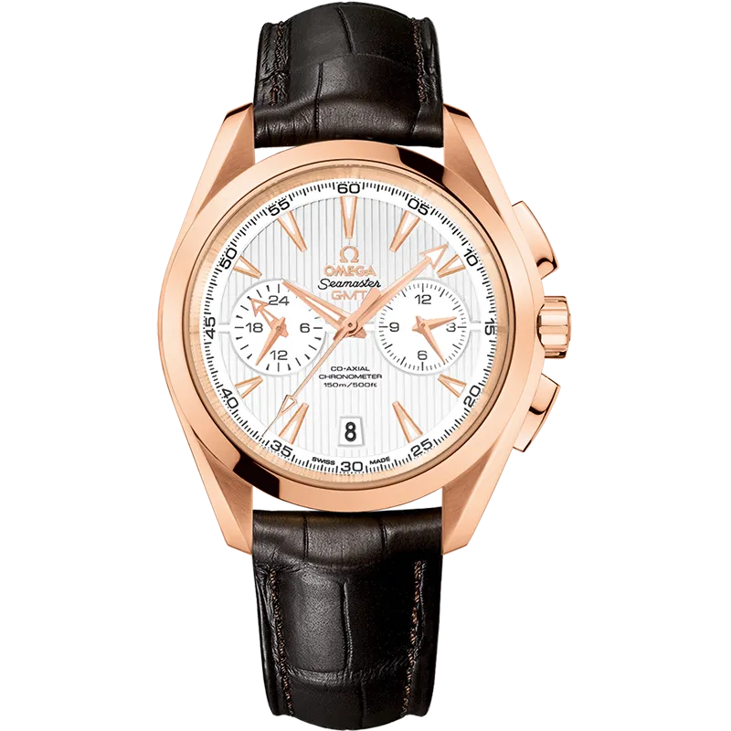 Omega Seamaster Aqua Terra 150M 43 mm, red gold on leather strap