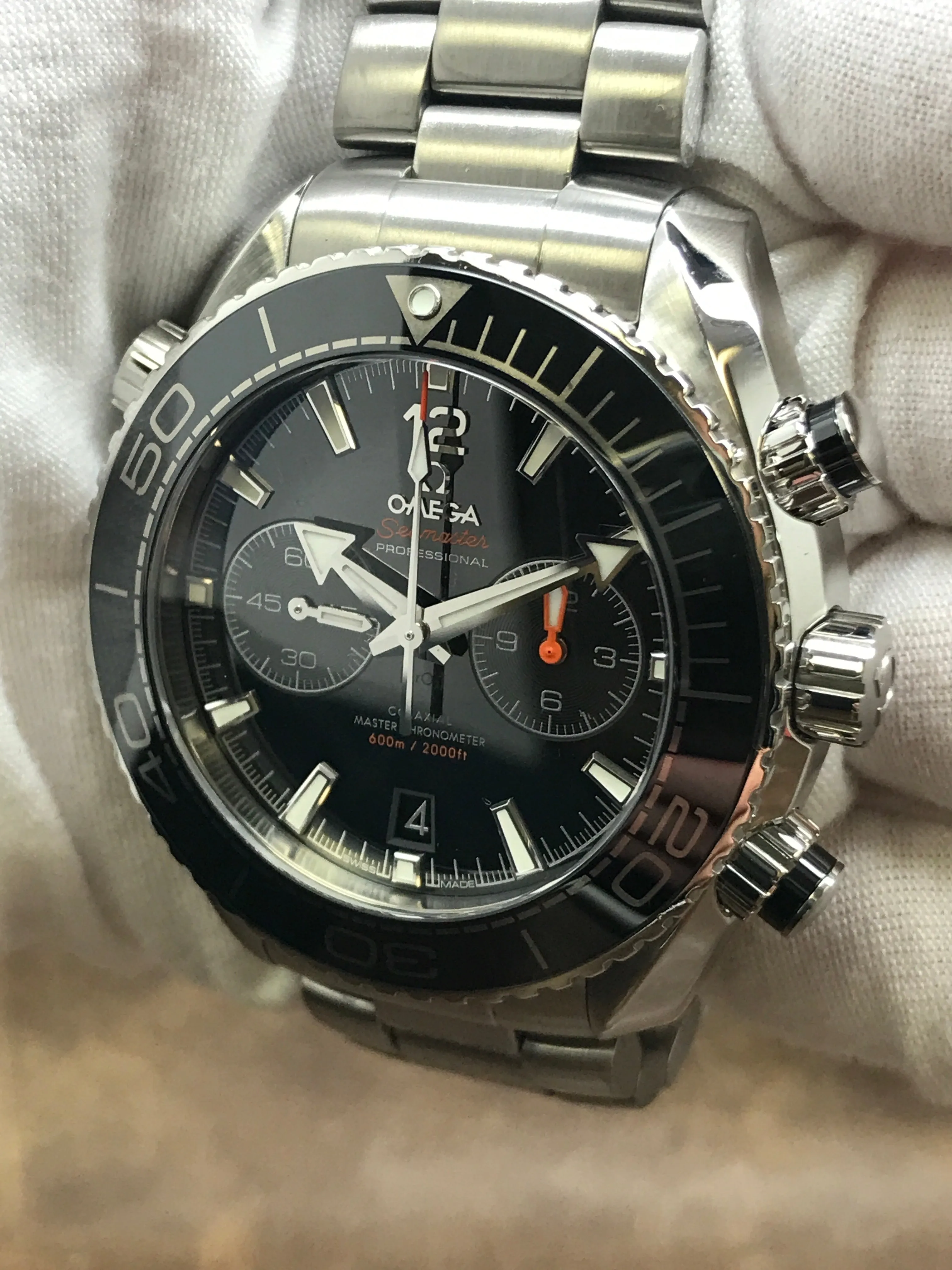 Omega Seamaster Planet Ocean Chronograph 215.30.46.51.01.001 Black Dial Automatic Men's Watch