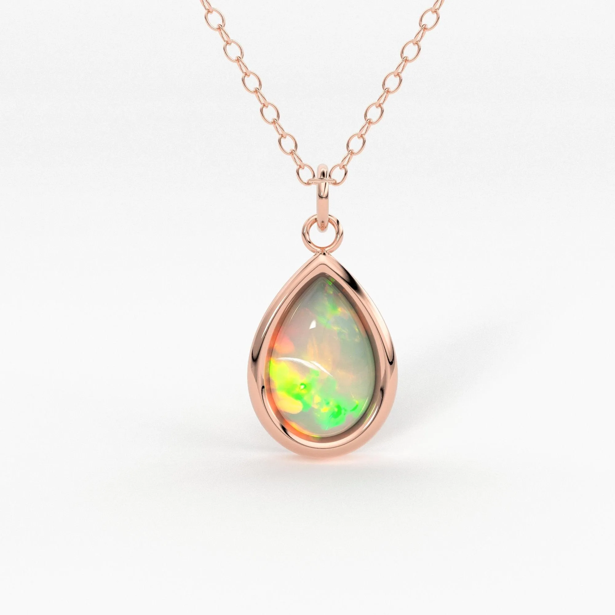 Opal 14k Gold Necklace / Teardrop Opal Necklace / Small Opal Necklace / Opal Jewelry / Dainty Necklace / Minimalist Jewelry / Gift for her