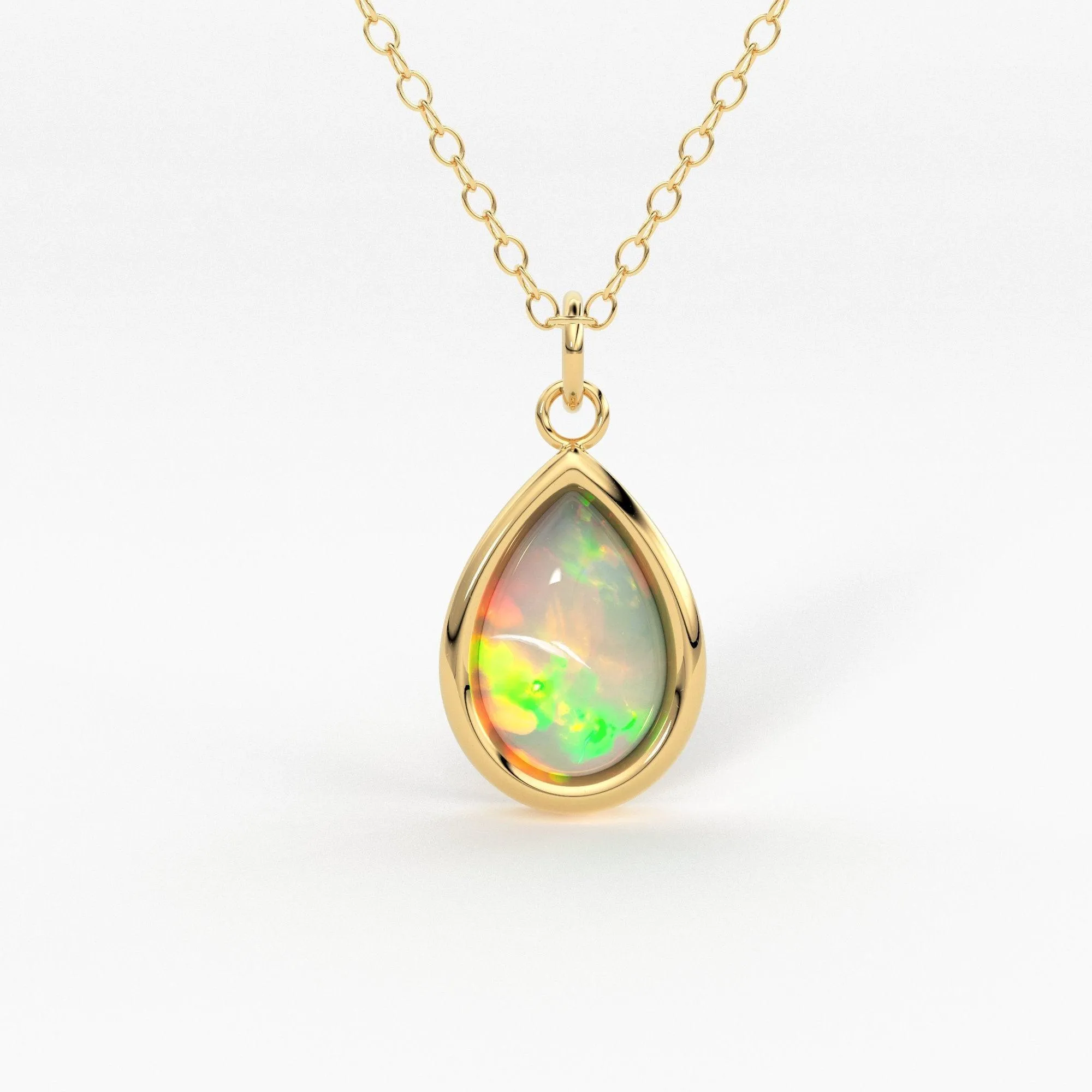 Opal 14k Gold Necklace / Teardrop Opal Necklace / Small Opal Necklace / Opal Jewelry / Dainty Necklace / Minimalist Jewelry / Gift for her