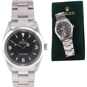 PATINA Men's Rolex Oyster Perpetual Explorer 1016 Black Matte Watch steel 36mm