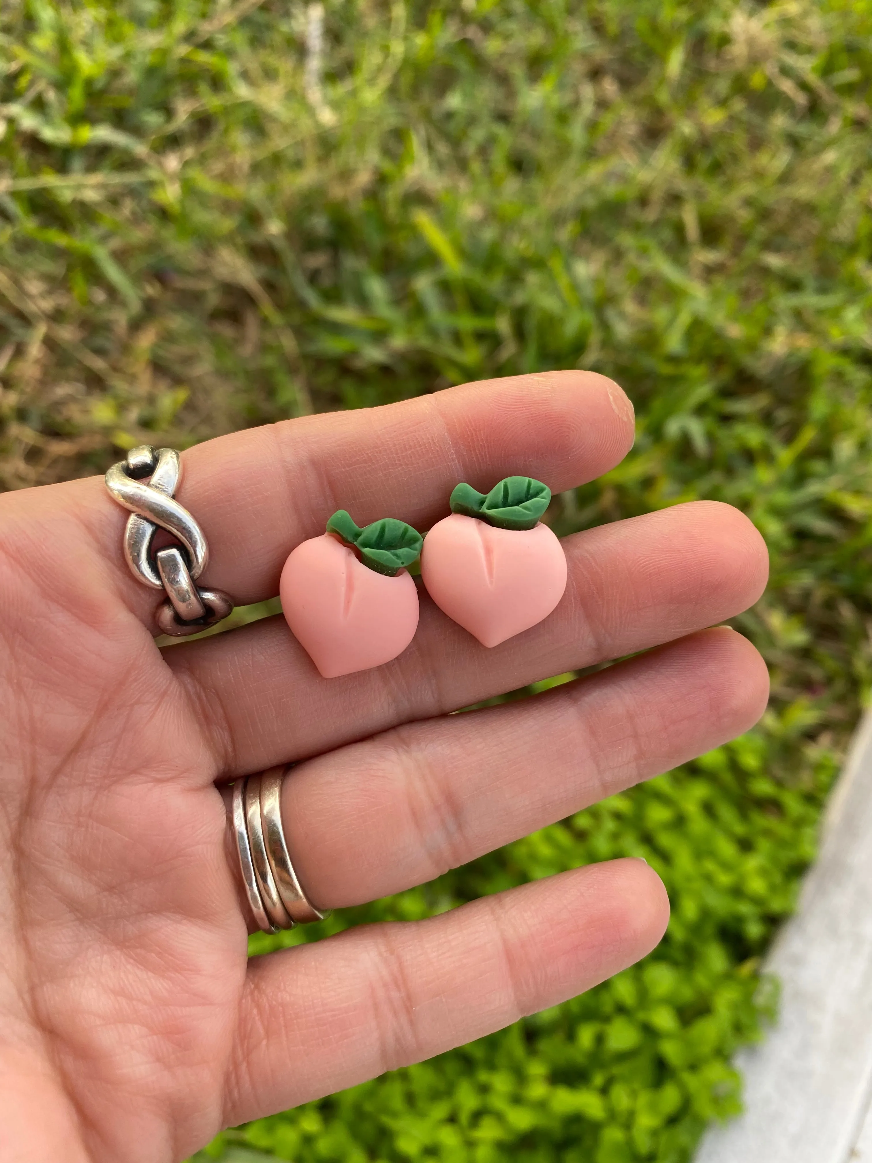 Peach Fruit Stud Earrings Gift