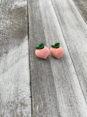 Peach Fruit Stud Earrings Gift