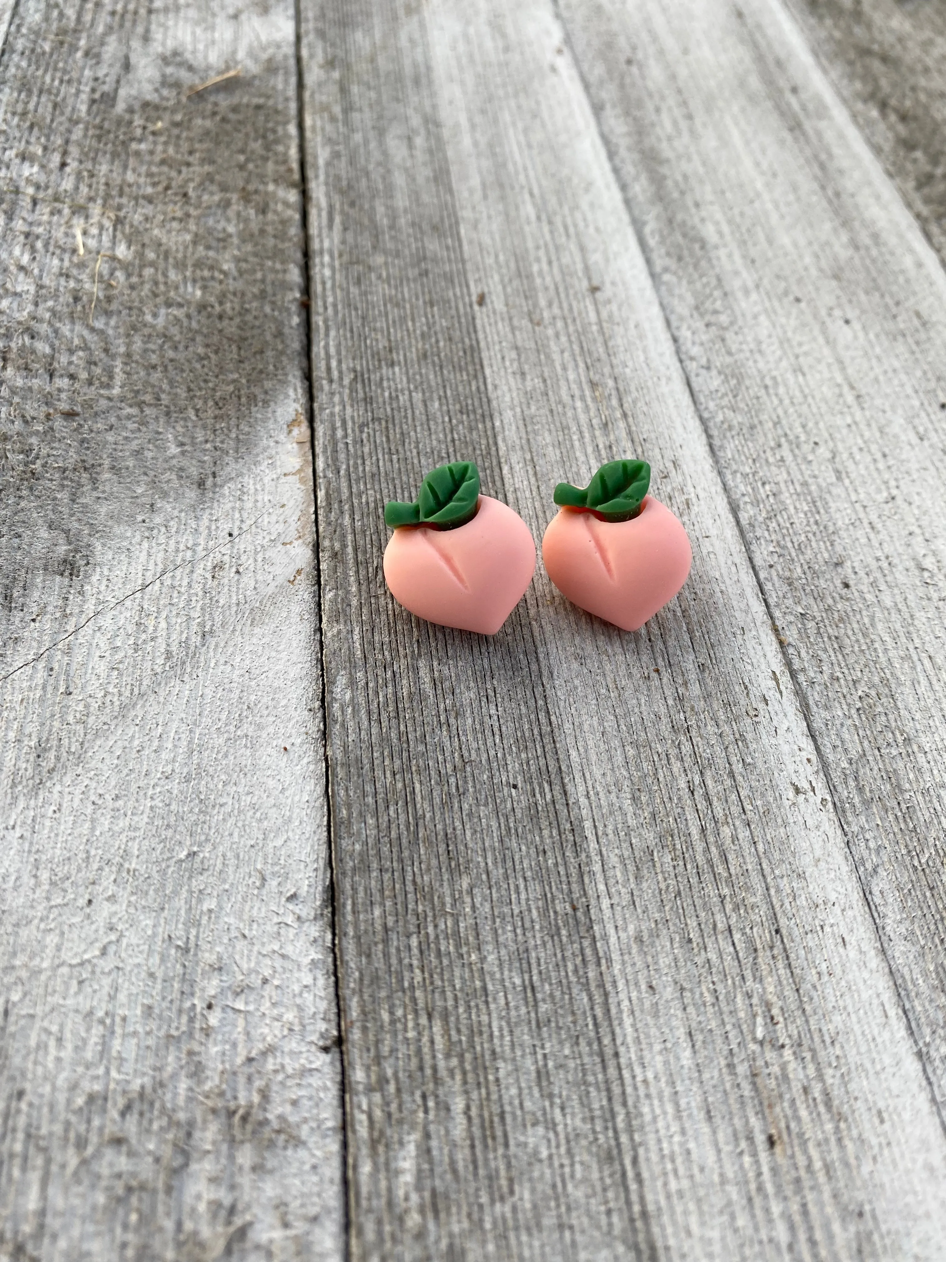 Peach Fruit Stud Earrings Gift
